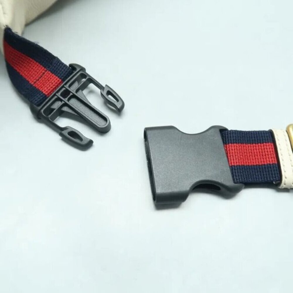 Authentic Gucci Logo Belt Bag Medium White Leather GG Waist Bag Crossbody - Picture 12 of 13